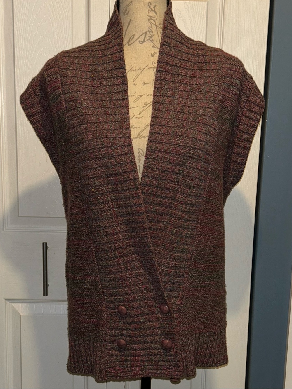 Vintage 70s Wool Blend Knit Vest Fall Winter by Kenneth too!